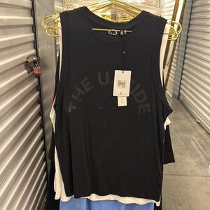 The Upside Black and White Tank Top with Curved Design